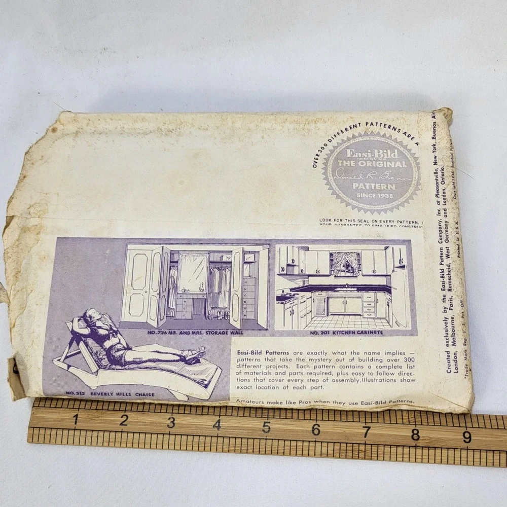 VTG Easi-Bild 5pc Woodworking Patterns Kitchen Cabinets Handyman 1950s 1960s